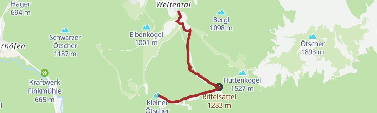 Route map: Kleiner Ötscher Gipfel